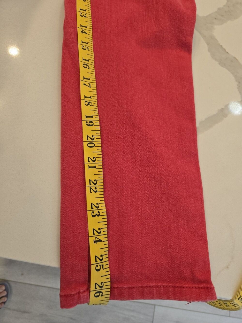 So Slimming by Chico's Women's Washed Red Ankle Zip Jeans Size 0.5 US Size 6 - Picture 12 of 15